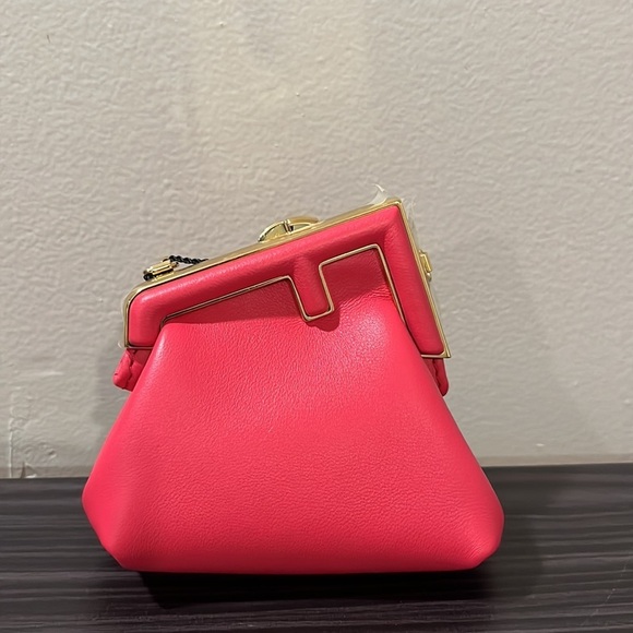 SALE!! Fendi FF First logo classic mini nano crossbody charm bag NWT - Picture 2 of 9